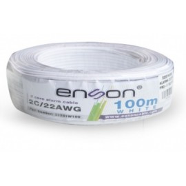 Enson Bobina de Cable Alarma 33201W100 2C/22W PRO-II, 100 Metros, Blanco