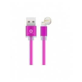 Naceb Cable USB A Macho - Lightning Macho, 1 Metro, Rosa