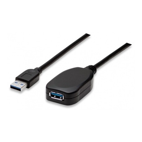 Manhattan Cable USB 3.0 A Macho - USB 3.0 A Hembra, 5 Metros, Negro