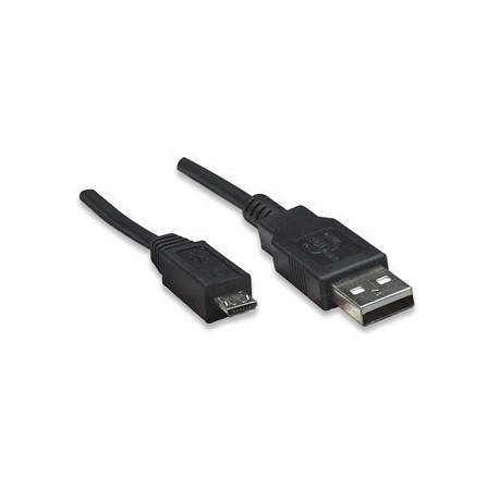 Manhattan Cable USB de Alta Velocidad, USB 2.0 A Macho - micro USB 2.0 B Macho, 3 Metros, Negro