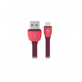 Easy Line Cable USB A Macho - Micro-USB B Macho, 1 Metro, Púrpura/Rojo