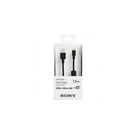 Sony Cable USB A Macho - Micro-USB B Macho, 1.5 Metros, Negro