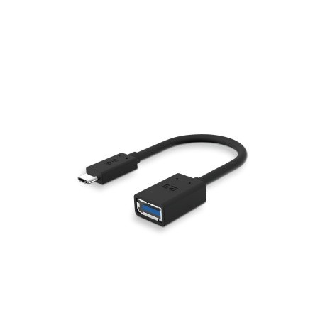 PureGear Cable USB C Macho - USB A Hembra, 12cm, Negro