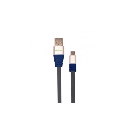 Ginga Cable USB A Macho - Micro-USB B Macho, 1 Metro, Azul/Gris