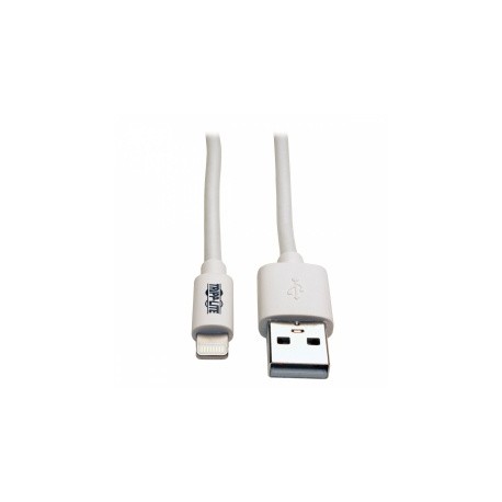 Tripp Lite Cable USB A Macho - Lightning Macho, 24cm, Blanco, para iPod/iPhone/iPad