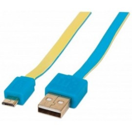 Manhattan Cable Plano USB 2.0 A Macho - Micro-USB 2.0 B Macho, 1.8 Metros