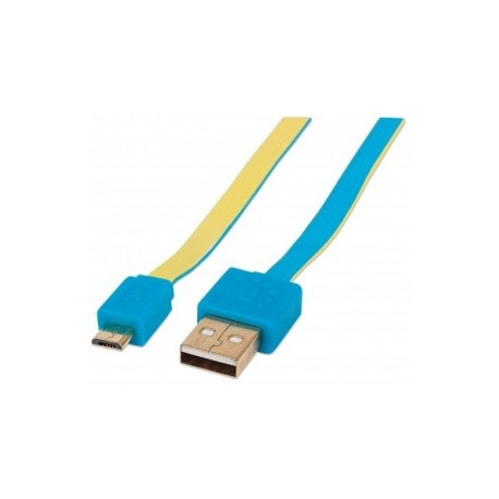 Manhattan Cable Plano USB 2.0 A Macho - Micro-USB 2.0 B Macho, 1.8 Metros