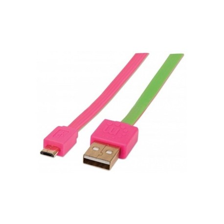 Manhattan Cable Plano USB 2.0 A Macho - Micro-USB 2.0 B Macho, 1 Metro