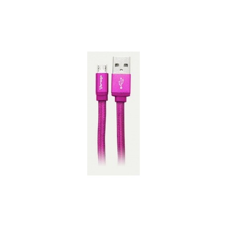 Vorago Cable USB 2.0 A Macho - micro USB B Macho, 1.5 Metros, Rosa