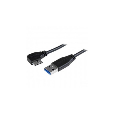 StarTech.com Cable Delgado de micro USB 3.0, Ángulo Izquierdo, 50cm, Negro