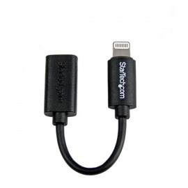 Startech.com Cable USB 2.0, Lightning (8-pin) Macho - micro USB B Hembra, 10cm, Negro