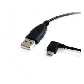 StarTech.com Cable USB 2.0, USB A Macho - micro USB B Macho en Ángulo Izquierdo, 1.80 Metros, Negro