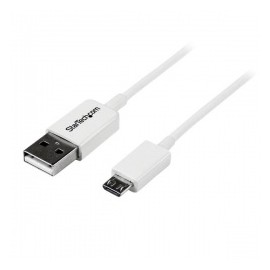 StarTech.com Cable USB 2.0, USB A Macho - Micro USB B Macho, 2 Metros, Blanco