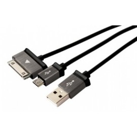 Perfect Choice Cable de Carga USB para Samsung, 2 en 1, Negro