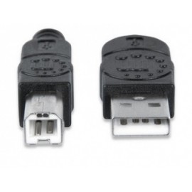 Manhattan Cable USB 2.0, USB A Macho - USB B Macho, 1.8 Metros, Negro