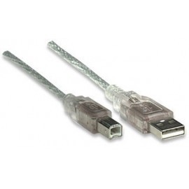 Manhattan Cable de Alta Velocidad USB 2.0, USB A Macho - USB B Macho, 5 Metros, Plata