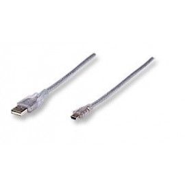 Manhattan Cable USB Macho- USB Mini Macho, 1.8 metros, Transparente