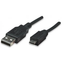 Manhattan Cable USB A Macho - USB Micro B, 1.8 Metros, Negro