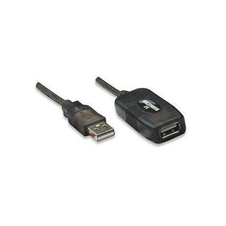 Manhattan Cable USB Macho- USB Hembra, 10 Metros, Negro