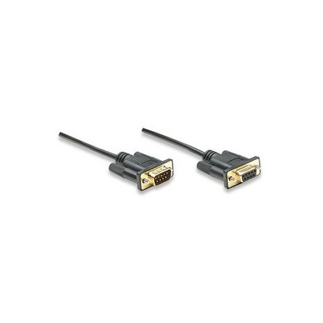 Manhattan Cable Serial DB9 - DB9, 1.8 Metros, Negro