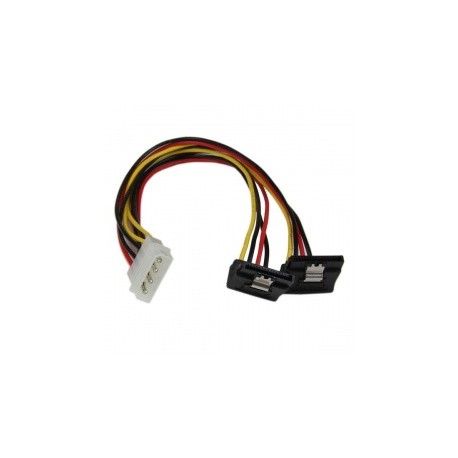 StarTech.com Cable SATA con Ángulo, 4-pin Molex Macho - 2x SATA 15-pin Hembra, 30cm