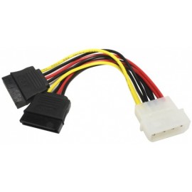 X-Case Cable SATA 4-pin Molex Hembra - 2x SATA 15-pin Hembra