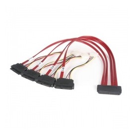 StarTech.com Cable SAS Serial Attached SCSI SFF 8484 - 4x SFF 8482, 50cm, Rojo