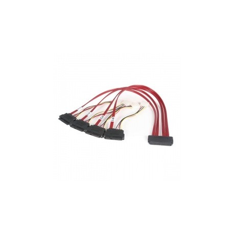 StarTech.com Cable SAS Serial Attached SCSI SFF 8484 - 4x SFF 8482, 50cm, Rojo