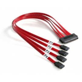 StarTech.com Cable SAS Serial Attached SCSI SFF 8484 - 4x SATA, 50cm, Rojo