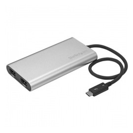 StarTech.com Adaptador Thunderbolt 3 a HDMI Doble, 4K, Plata