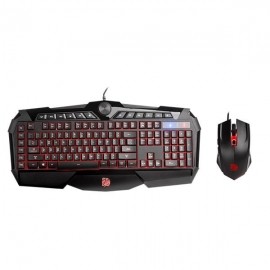 Kit Gamer de Teclado y Mouse Tt eSPORTS CHALLENGER Prime RGB Español, Alámbrico, USB, Negro