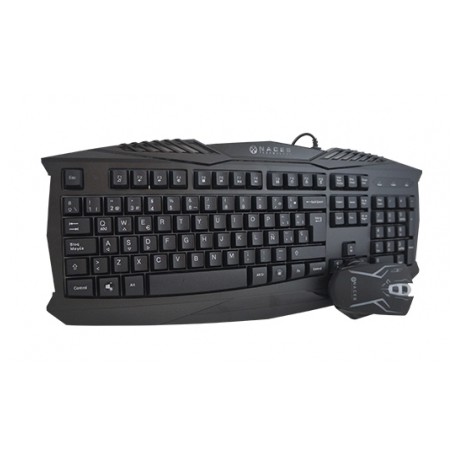 Kit Gamer de Teclado y Mouse Naceb NA-617, Alámbrico, USB, Negro (Español)