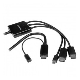 StarTech.com Cable Conversor HDMI, DisplayPort o Mini DisplayPort - HDMI, 2 Metros, Negro