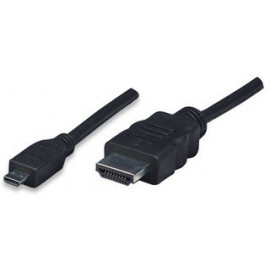 Manhattan Cable HDMI de Alta Velocidad con Canal Ethernet, HDMI Macho - micro HMDI, 2 Metros, Negro