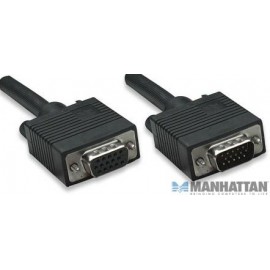 Manhattan Cable para Monitor SVGA 8mm, HD15 Macho - HD15 Hembra, 1.8 Metros, Negro