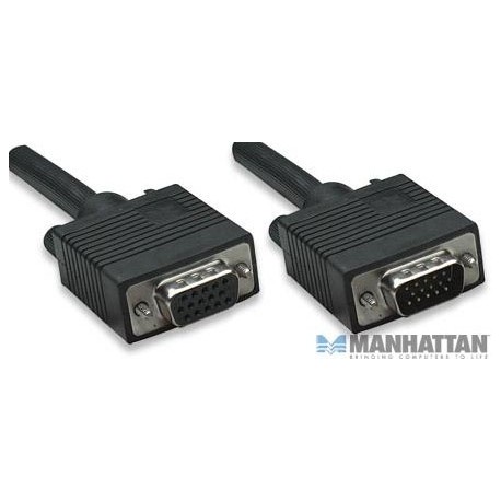 Manhattan Cable para Monitor SVGA 8mm, HD15 Macho - HD15 Hembra, 1.8 Metros, Negro