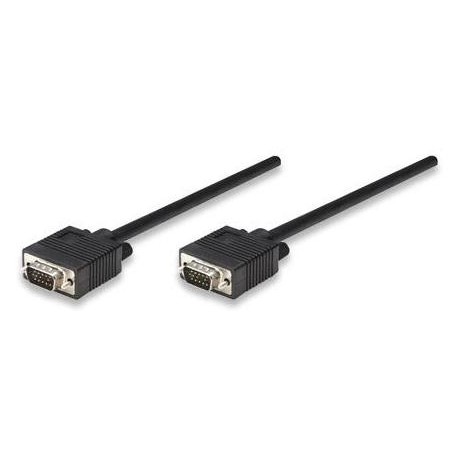 Manhattan Cable de Video para Monitor SVGA 8mm, VGA (D-Sub) Macho - VGA (D-Sub) Macho, 11 Metros, Negro