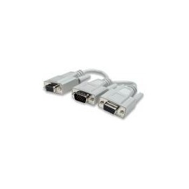 Manhattan Cable HD15 Macho - 2x HD15 Hembra, 15cm, Blanco