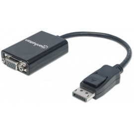 Manhattan Cable DisplayPort Macho - VGA (D-Sub) Hembra, 15cm, Negro