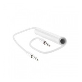 Acteck Cable Auxiliar Flexible, 3.5mm Macho - 3.5mm Macho, 1 Metro, Blanco