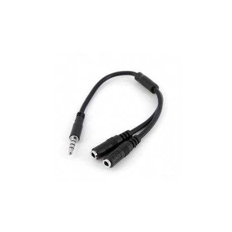 StarTech.com Cable 3,5mm Macho - 2x de 3,5mm Hembra, 20cm, Negro