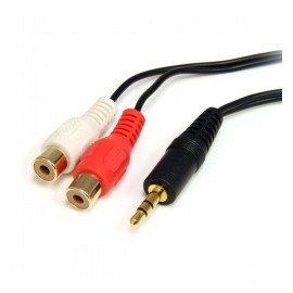 StarTech.com Cable 3.5mm Macho - 2x RCA Hembra, 1.8 Metros, Negro