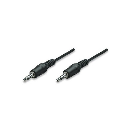 Manhattan Cable Audio Estéreo, 3.5mm - 3.5mm, 1.8 Metros, Negro