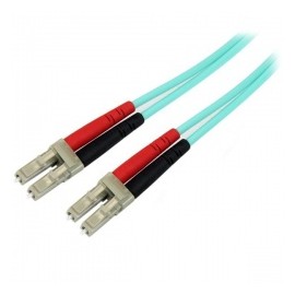 StarTech.com Cable Fibra Óptica Dúplex Multimodo OM4 LC Macho - LC Macho, 1 Metro, Aqua