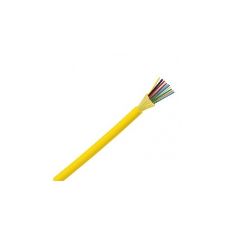 Panduit Cable de Distribución de 12 Fibras OS2, 9/125, Monomodo, Clasificado Riser, Amarillo