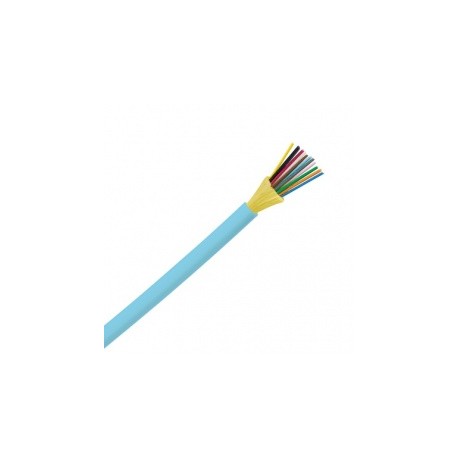 Panduit Cable de Distribución de 12 Fibras OM3, 50/125, 10 Gbit/s, Multimodo, Riser, 30cm, Azul Aqua