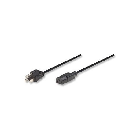 Manhattan Cable IEC 60320 C13 Macho - NEMA 5-15 Macho, 1.8 Metros, Negro