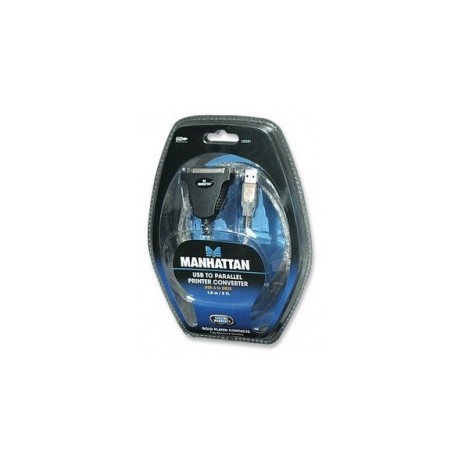 Manhattan Convertidor de USB a Paralelo para Impresora, USB A a DB25, 1.8 Metros