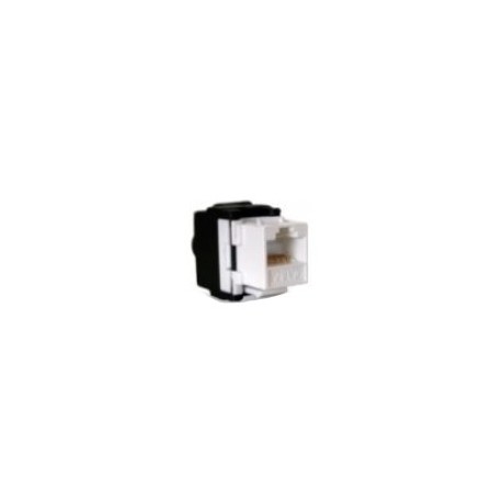 Enson Jack de Red Cat6a, RJ-45, Negro/Blanco