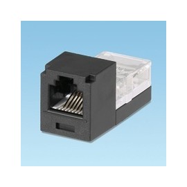 Panduit Jack de Red Cat3 de 6 Posiciones, RJ-45, Negro